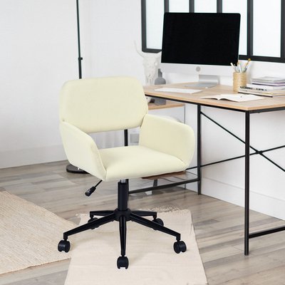 Chaise de bureau rotatif réglable en hauteur en velours côtelé, ROSS MEUBLES COSY