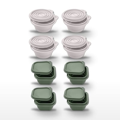Lot de 8 lunch box 1 L avec 8 ustensiles de cuisine STORAGE FACKELMANN