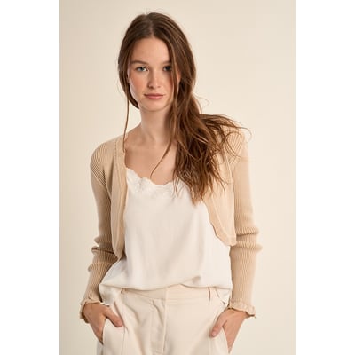 Boléro Femme Chaud En Acrylique Beige - Taille Unique - Marque Cache Cache - Neuf Avec étiquettes