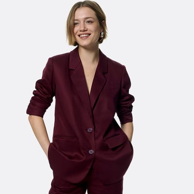 Lyocell Long Straight Fit Blazer LA REDOUTE COLLECTIONS