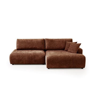 Canapé d'Angle Convertible en Tissu texturé 4 places - PIVOINE BEST MOBILIER