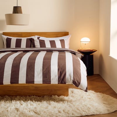 MADE.COM Wide Stripe 100% Cotton Reversible Duvet Cover and Pillowcase Set MADE