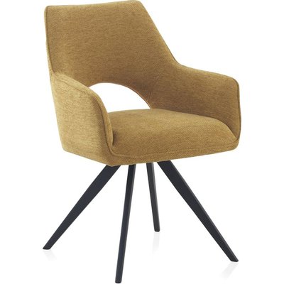 x4 Fauteuils tapissé pivotant moutarde pieds métal  design RECOLLECTION
