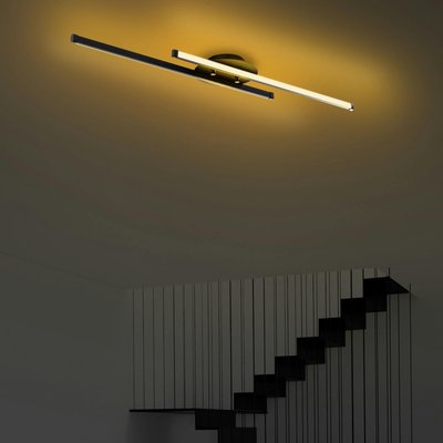 Plafonnier design LED - 2 barres métal noir VIESTE PIER IMPORT