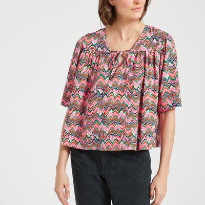 Blouse imprimée, col V FREEMAN T. PORTER