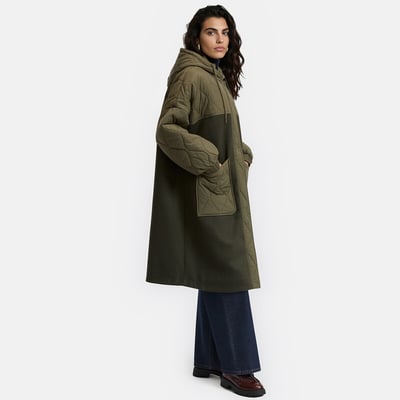 Dual Fabric Parka with Detachable Hood LA REDOUTE COLLECTIONS