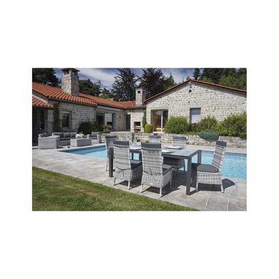 Ensemble de jardin en résine tressée gris cendré IMAGIN