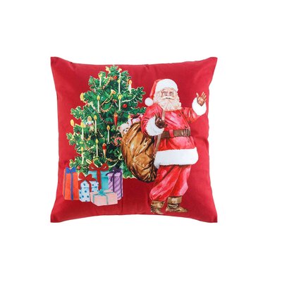 Coussin Pere Noel et sa hotte DOUCEUR D'INTÉRIEUR