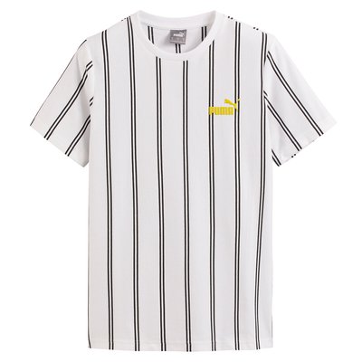 Sports Club AOP T-Shirt in Striped Cotton with Short Sleeves PUMA