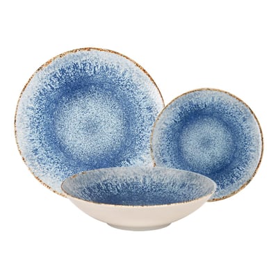 Service 18 pièces bleu en porcelaine - "Rivage Azur" LAGUIOLE CUISSON