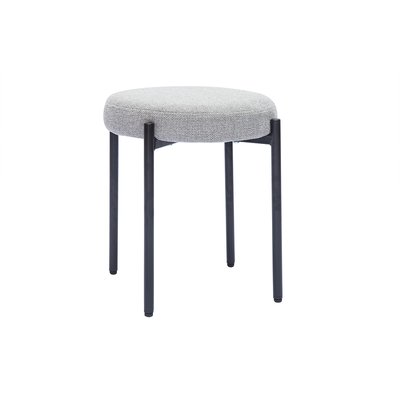 Tabouret bas empilable en tissu effet laine bouclée  chiné et métal  H41 cm KIKO MILIBOO