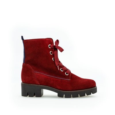 Bottines à lacets en suède à talon décroché GABOR