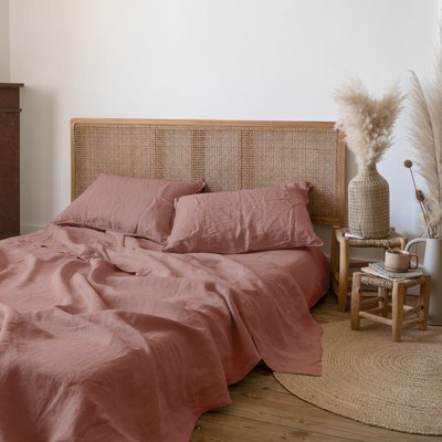 Drap de lit lin lavé SONGE CARRE BLANC