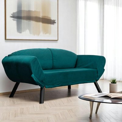 Banquette-lit bleu canard - format compact LUCCA PIER IMPORT