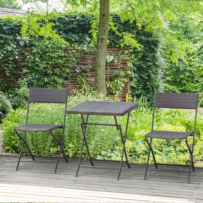 Ensemble meubles de jardin noir OUTSUNNY