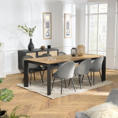 Table à manger extensible en teck recyclé pieds métal 220/320 cm PANAMA PIER IMPORT