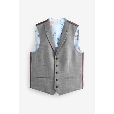 Gilet de costume regular texturé à liseré NEXT