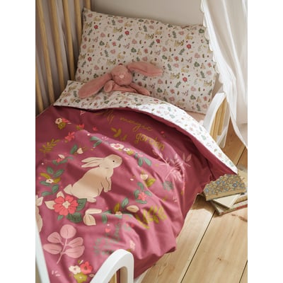 Parure housse de couette + taie d'oreiller LAPIN ENCHANTÉ VERTBAUDET