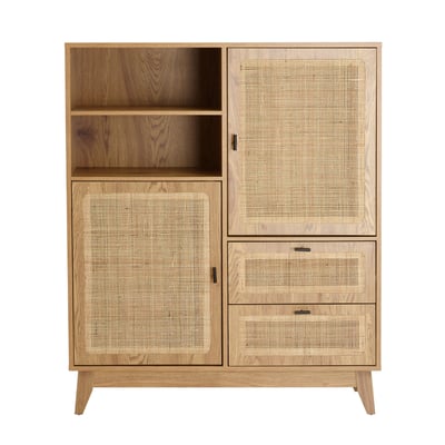 Buffet haut 2 portes 2 tiroirs rotin - ALIA CALICOSY