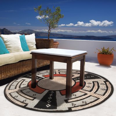 Tapis d'extérieur tissé plat à motifs géométriques - Aurora GINO FALCONE