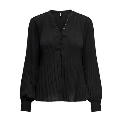 Blouse plissee noire La Redoute