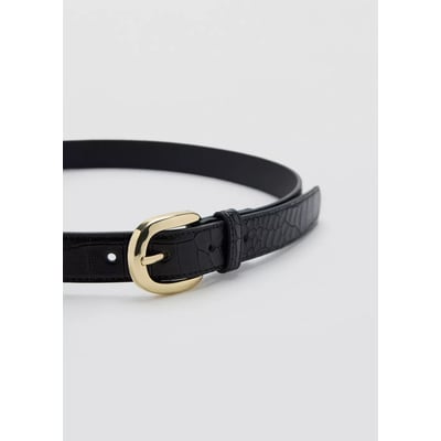 Ceinture imitation crocodile avec boucle métallique MANGO
