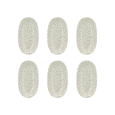 Lot de 6 assiettes ovales en porcelaine 19cm, JASMIN NOVASTYL