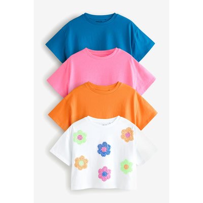 T-shirt carré à fleurs, lot de 4 NEXT
