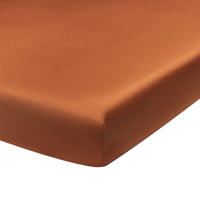 Drap housse uni en satin de coton, Made in France, UNIS INDIEN A DEMAIN