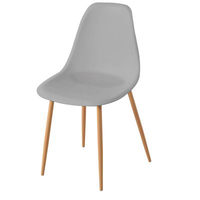 Chaise bois et plastique gris 45x48x85cm WADIGA