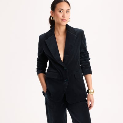 Smooth Velour Straight Fit Blazer ANNE WEYBURN