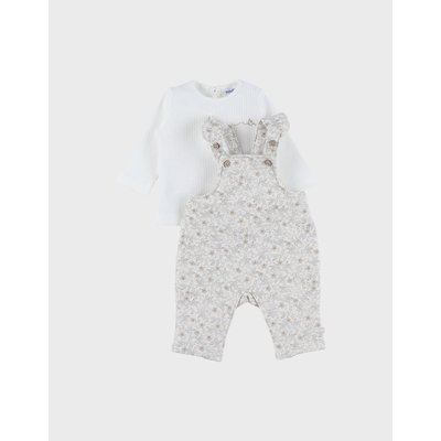 Ensemble salopette et t-shirt en coton avec motif floral NOUKIE'S