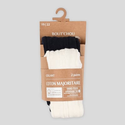 Lot de 2 paires de collants torsadés BOUT'CHOU