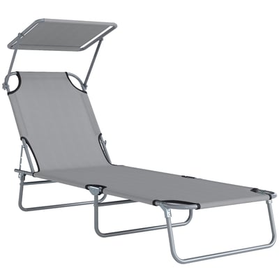 Chaise longue Métal Gris clair OUTSUNNY