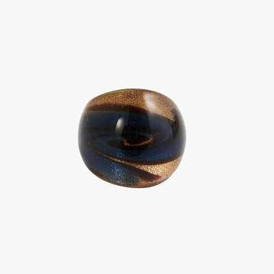 Bague en verre noir et doré BALABOOSTE