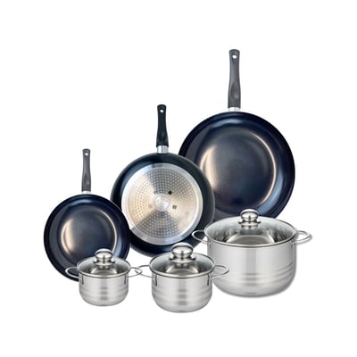 3 poêles 20/24/28cm + 3 faitouts 12/14/20cm PRIMA BRILLANT ELO