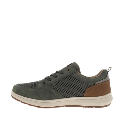 Sneakers kaki à talon plat avec des lacets et un zip latéral RIEKER