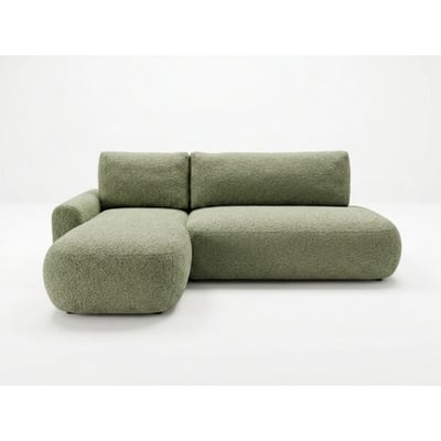 Canapé d'angle convertible 3 places en tissu bouclette, TANGO BOBOCHIC