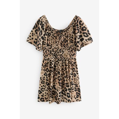 Robe courte manches courtes en jersey nouée NEXT