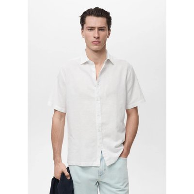 Chemise lin manches courtes MANGO MAN