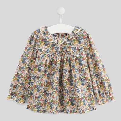 Blouse col volant imprimée en coton BIO BOUT'CHOU