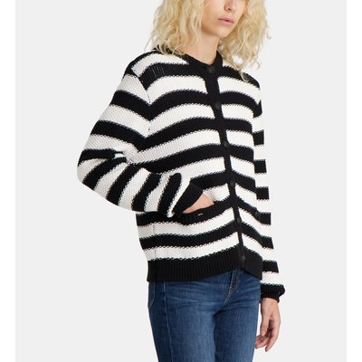 Cardigan Brune Ray En Maille Rayée GALERIES LAFAYETTE