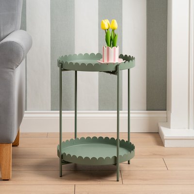 Marcie Round Scalloped Edge Side Table SO'HOME