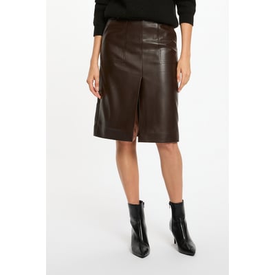 Jupe ajustée simili cuir MORGAN