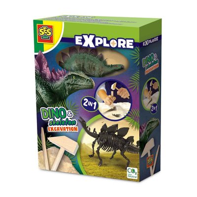 Brinquedo "Escavação 2 em 1 - Dinossauros e esqueletos", SES</di SES
