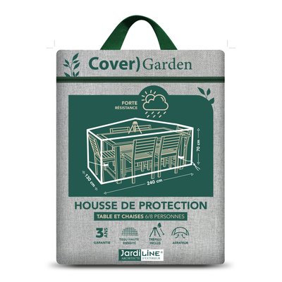 Housse de protection table de jardin rectangulaire et chaises HOME MAISON