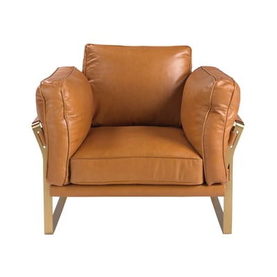 Fauteuil en cuir camel ANGEL CERDA