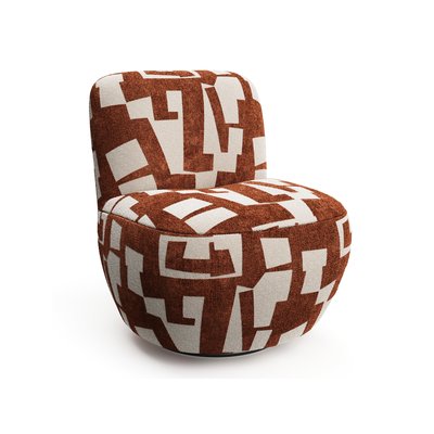Fauteuil pivotant en tissu texturé à motif JENA SIA HOME