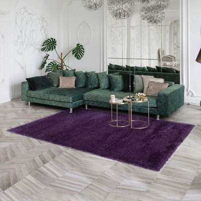 Tapis longs poils shaggy tissé motif uni UNI B UN AMOUR DE TAPIS