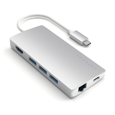 Adaptateur HDMI USB-C Multi-Port 4K Ethernet siver SATECHI